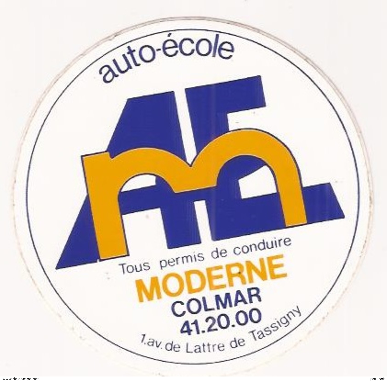 68 - Colmar Autocollant Stickers Auto Ecole Moderne - Autocollants