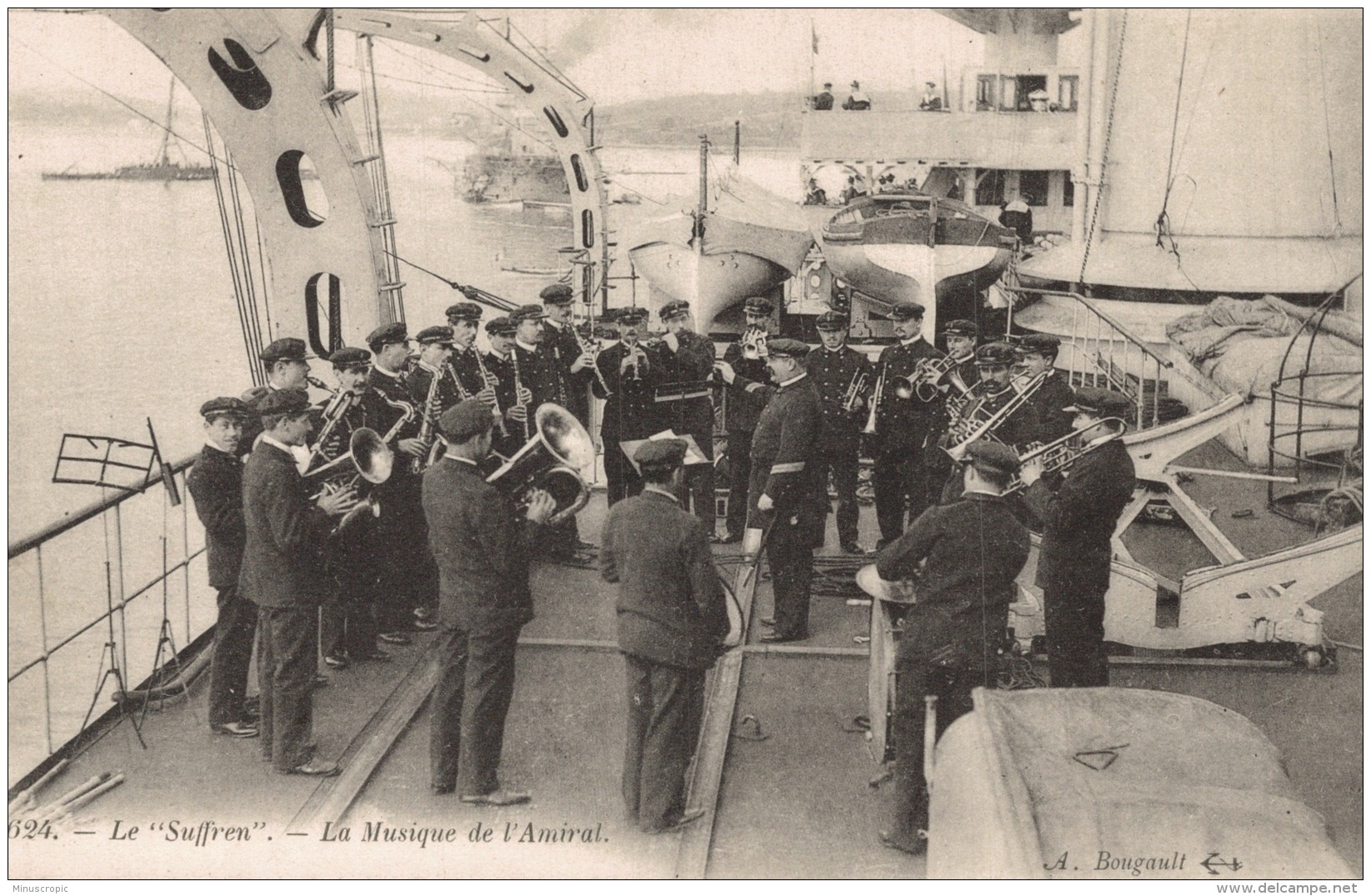 CPA Bateaux - Le Suffren - La Musique De L'Amiral - Warships