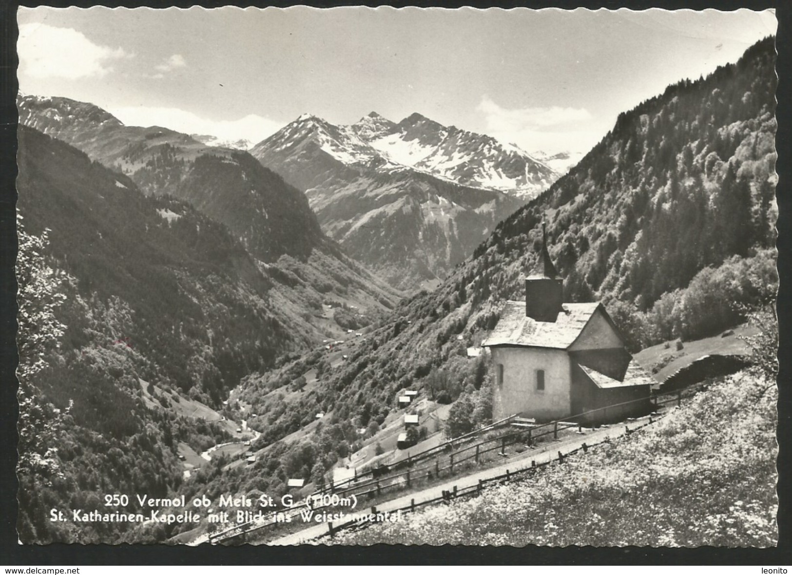 VERMOL SG Ob Mels St. Katharinen-Kapelle Mit Blick Ins Weisstannental 1967 - Mels