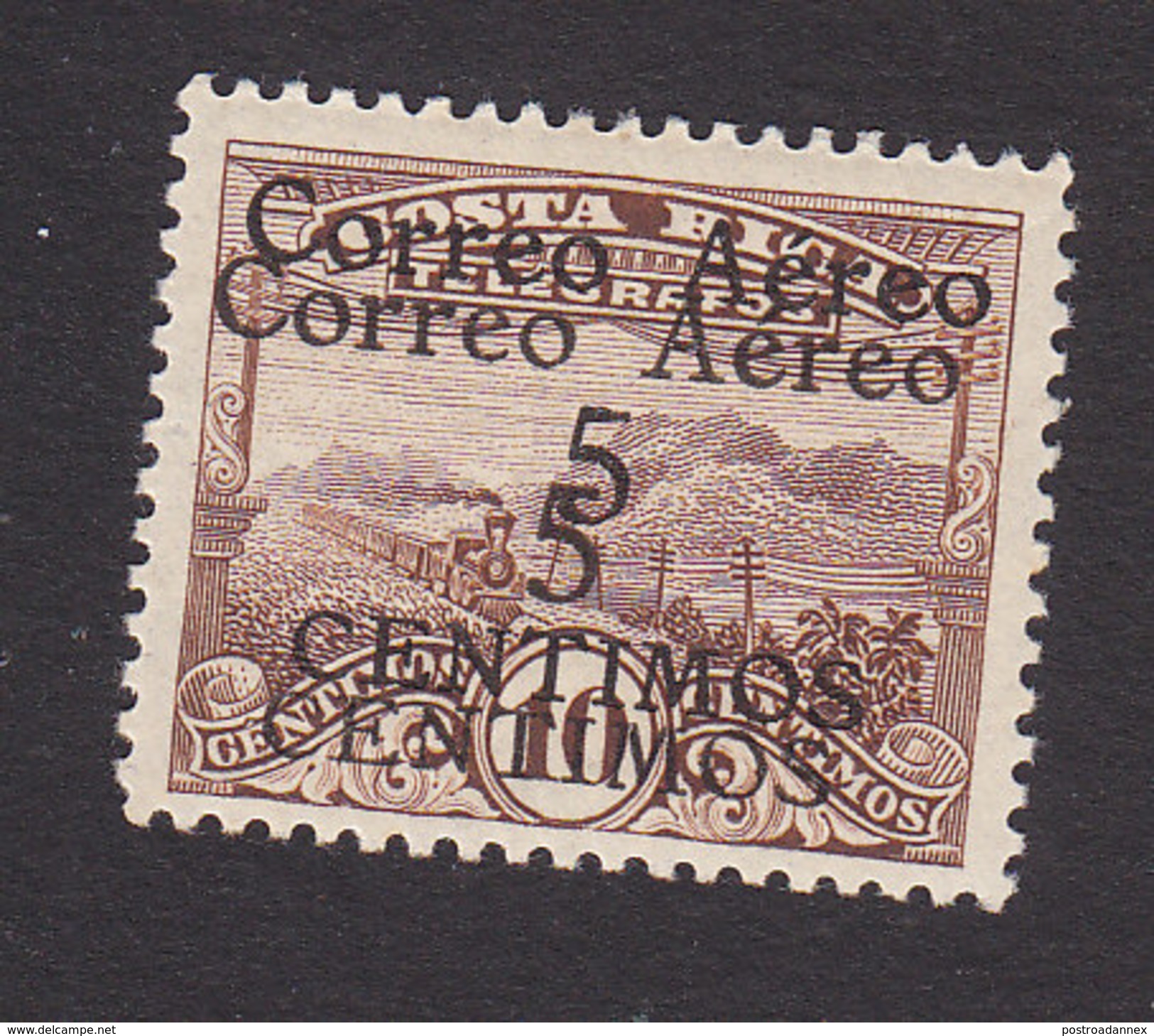 Costa Rica, Scott #C3, Mint Hinged, Telegraph Stamp Surcharged, Issued 1930 - Costa Rica