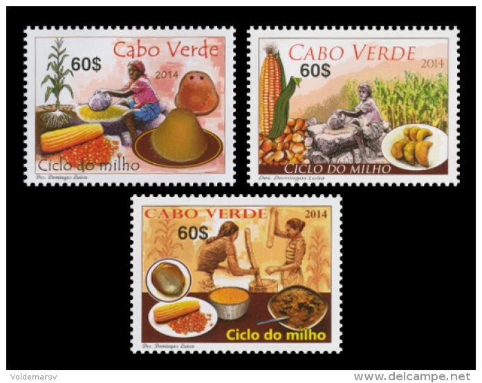 Cape Verde 2014 Mih. 1029/31 Flora And Gastronomy. Maize MNH ** - Cape Verde