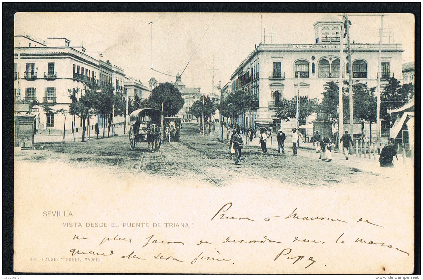 SEVILLA ESPANA - Original CPA 1902 Vista Desde El Puente De Triana-  Recto Verso - Paypal Free - Sevilla