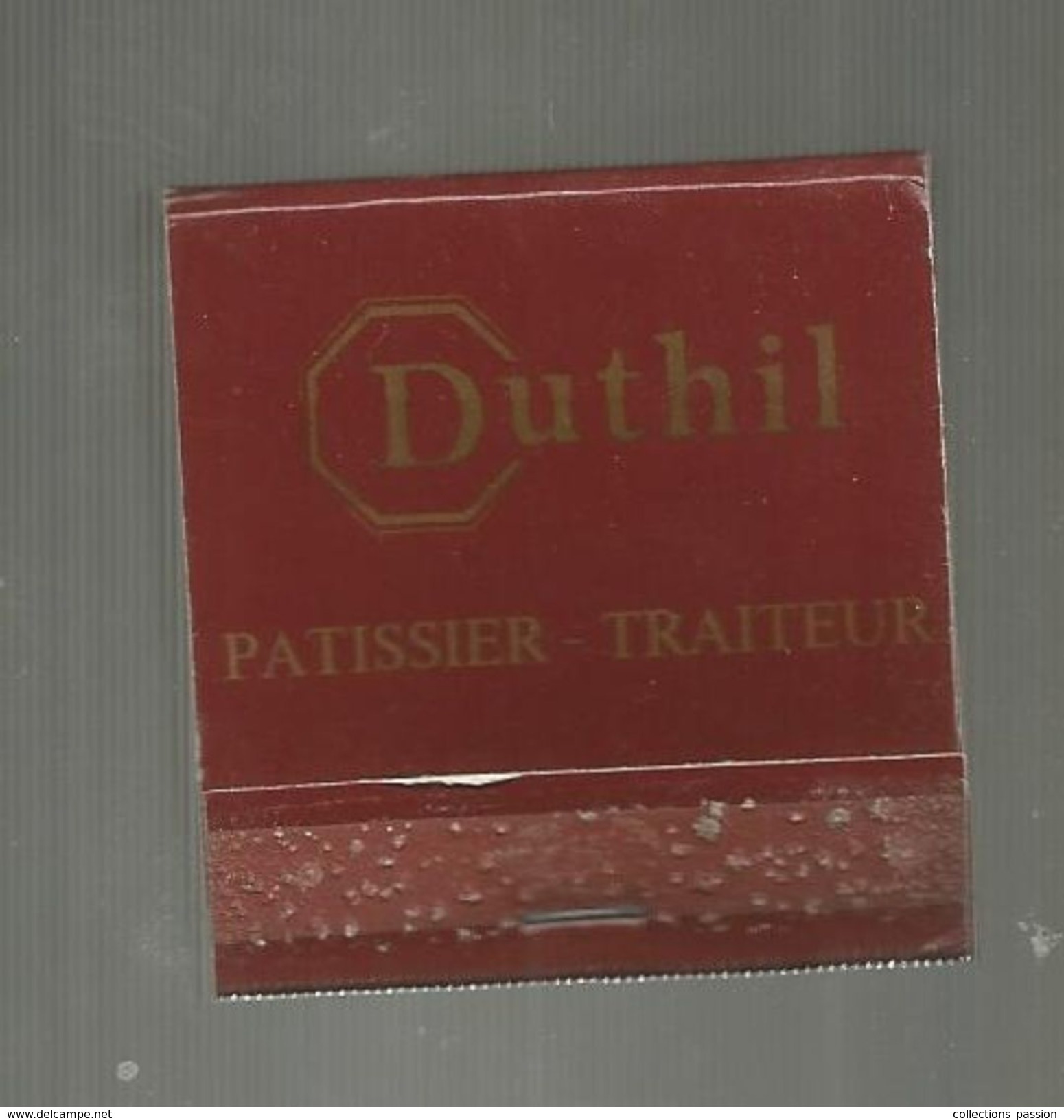 Tabac , Boite, Pochette D'ALLUMETTES, 2 Scans, Publicité, DUTHIL , Patissier , Traiteur , Paris 19e - Luciferdozen