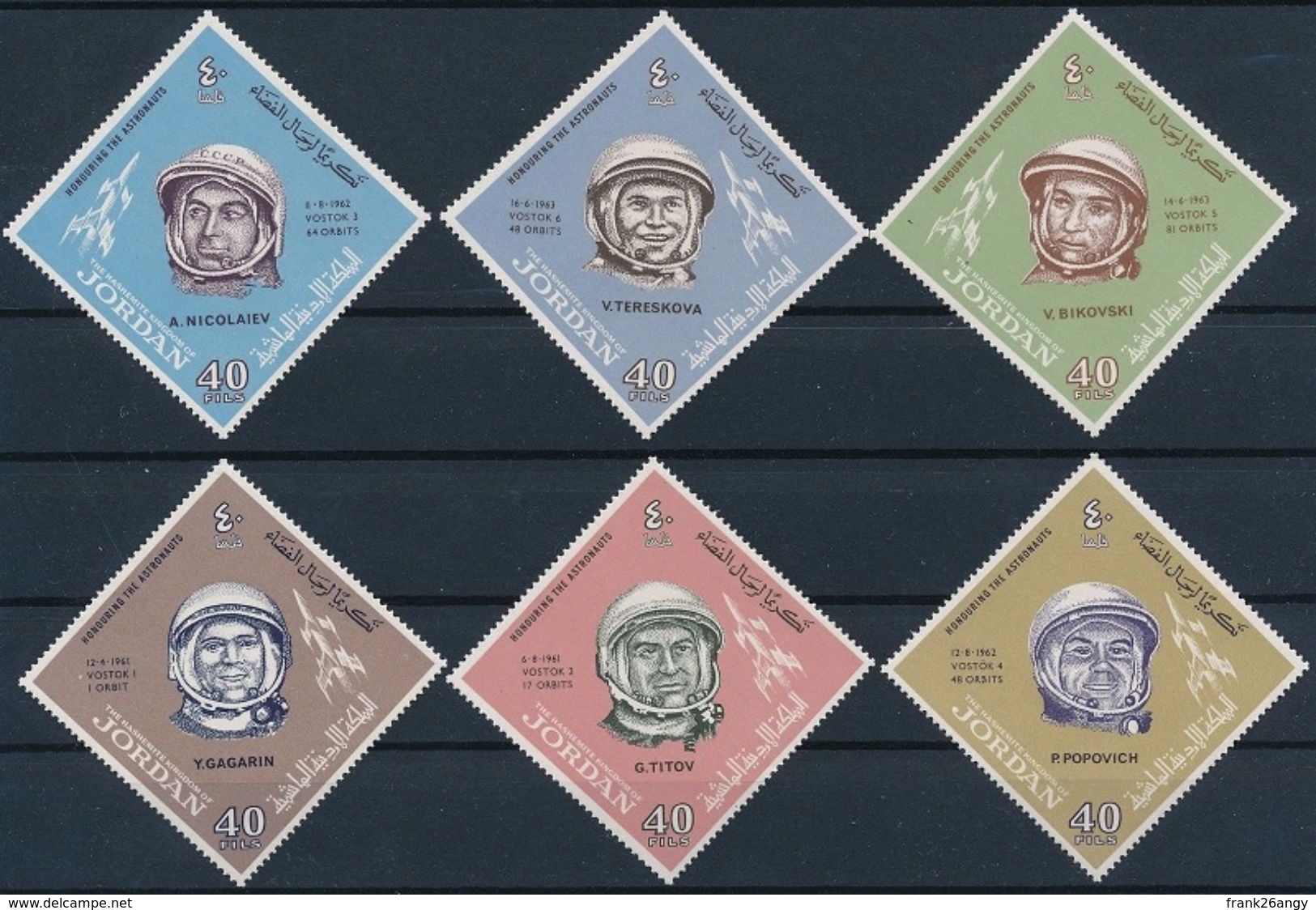 GIORDANIA - 1965, Cosmonauts  - Mi. 493/98 - Yv. 462/67 Serie Cpl. 6v. Nuovi** Perfetti - Giordania