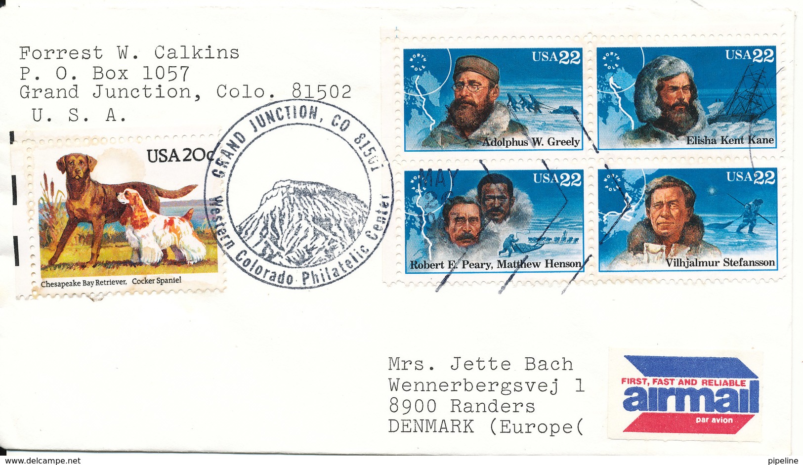 USA Cover Sent Air Mail To Denmark 26-5-1987 Topic Stamps - 1981-1990