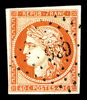 O N°5a, 40c Orange Vif Obl PC '686', TTB (signé Brun/certificat)  Cote: 575 Euros  Qualité: O - 1849-1850 Ceres