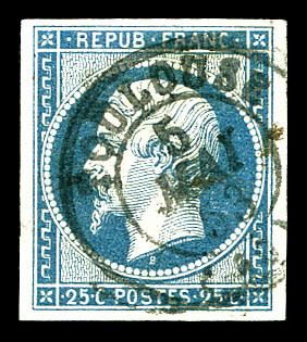 O N°10, 25c République Obl Par Le Très Rare CàD. TTB (signé Scheller/certificat)    Qualité: O - 1852 Louis-Napoléon