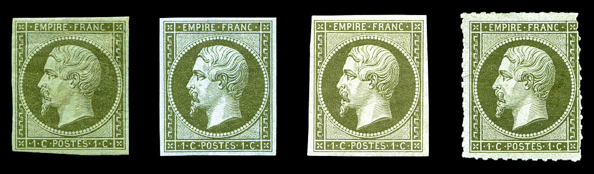 * N°11a/b/c, 1c Empire, 3 Nuances Différentes +1ex Percé En Lignes. TB  Cote: 1150 Euros  Qualité: * - 1853-1860 Napoléon III