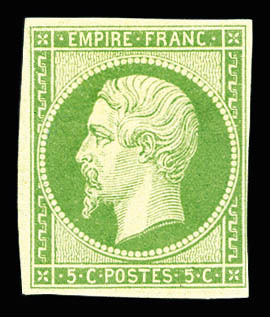 ** N°12, 5c Vert, Frais. TB (signé Brun/certificat)    Qualité: ** - 1853-1860 Napoléon III