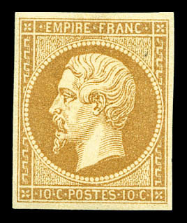 * N°13A, 10c Bistre Type I, Frais. TTB (signé Calves/certificat)  Cote: 900 Euros  Qualité: * - 1853-1860 Napoléon III