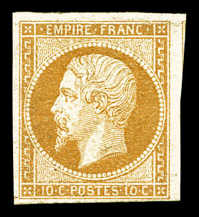 * N°13Ab, 10c Bistre Orange Type I. Frais. SUP (signé Calves/certificat)  Cote: 1200 Euros  Qualité: * - 1853-1860 Napoléon III