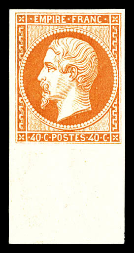 ** N°16, 40c Orange, Bord De Feuille, Fraîcheur Postale. SUPERBE. R.R (certificats)    Qualité: ** - 1853-1860 Napoléon III