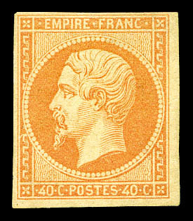 * N°16j, 40c Orange Pâle. TB (certificat)  Cote: 3800 Euros  Qualité: * - 1853-1860 Napoléon III