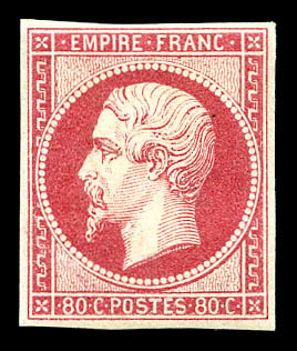 * N°17B, 80c Rose, Fraîcheur Postale. SUPERBE. R. (signé/certificat)  Cote: 3800 Euros  Qualité: * - 1853-1860 Napoléon III