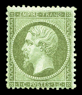 * N°19d, 1c Olive 'grand C Dans Le Cartouche Supérieur'. TTB. R. (signé Margues/certificat)  Cote: 1500 Euros  Qualité: - 1862 Napoléon III