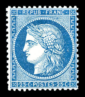 ** N°60A, 25c Bleu Type I, Fraîcheur Postale, SUP    Qualité: ** - 1871-1875 Cérès