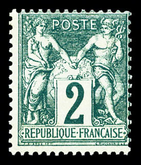 ** N°62, 2c Vert Type I, Frais, SUP (signé Calves/certificat)     Qualité: ** - 1876-1878 Sage (Type I)