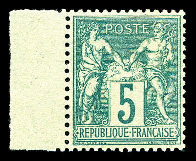 ** N°64, 5c Vert Type I Bdf, Fraîcheur Postale, Très Bon Centrage. SUP (signé/certificat)    Qualité: ** - 1876-1878 Sage (Type I)