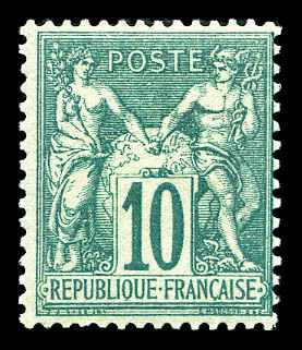 ** N°65, 10c Vert Type I, Fraîcheur Postale. SUP (signé Calves/certifcat)    Qualité: ** - 1876-1878 Sage (Type I)