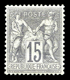** N°66, 15c Gris Type I, Très Bon Centrage, Fraîcheur Postale. SUP (certificat)    Qualité: ** - 1876-1878 Sage (Type I)