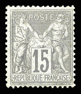 ** N°77, 15c Gris Type II, Fraîcheur Postale. TTB (signé Scheller/certificat)    Qualité: ** - 1876-1878 Sage (Type I)