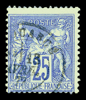 O N°78b, 25c Outremer Sur Vert Clair, TTB (signé Calves/certificat)  Cote: 900 Euros  Qualité: O - 1876-1878 Sage (Type I)