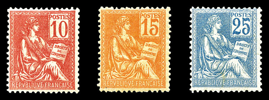 ** N°116/18, Série Mouchon Type II, Les 3 Valeurs TTB (certificat)  Cote: 785 Euros  Qualité: ** - 1900-02 Mouchon