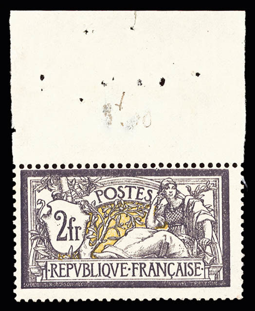 ** N°122, Merson, 2F Violet Et Jaune, Haut De Feuille, TB (certificat)   Cote: 2500 Euros  Qualité: ** - 1900-02 Mouchon