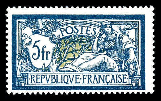 ** N°123a, 5F Bleu Et Olive, TTB (signé/certificat)  Cote: 425 Euros  Qualité: ** - 1900-02 Mouchon