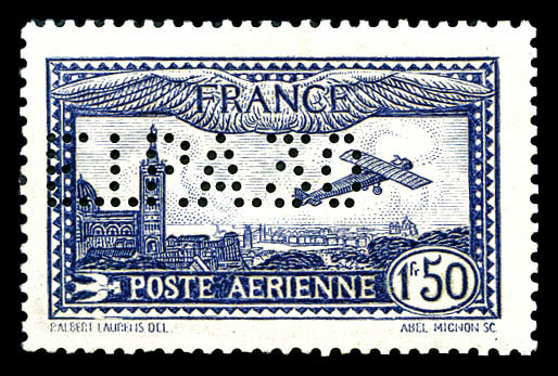 * N°6c, 1F50 Outremer Perforé 'E.I.P.A.30', Charnière Légère. TB (signé Brun/certificat)  Cote: 580 Euros  Qualité: * - 1927-1959 Neufs