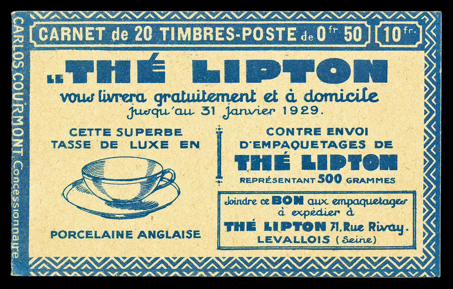 ** N°199-C30, Série 155 RP, THE LIPTON. TB (certificat)    Qualité: ** - Autres & Non Classés