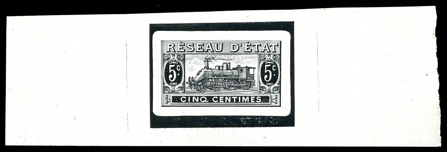 (*) N°9, 5c Locomotive, épreuve En Noir Du Poinçon Définitif. SUP. R. (certificat)  Cote: 550 Euros  Qualité: (*) - Neufs