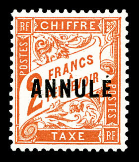 ** N°41-CI 1, 2F Rouge-orange Surchargé 'ANNULE', Très Bon Centrage, SUP (signé Brun/certificat)  Cote: 870 Euros  Quali - Cours D'Instruction