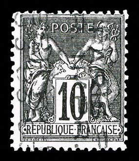(*) N°16, 10c Noir Sur Lilas Surchargé 5 Lignes Verticalement, Superbe (signé Calves/certificat)   Cote: 1400 Euros  Qua - 1893-1947