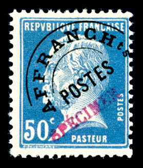 * N°68, 50c Bleu Surchargé 'SPECIMEN' En Rouge, R.R.R. (signé Scheller/certificat)    Qualité: * - 1893-1947