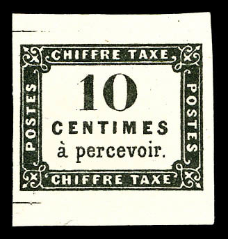 (*) N°1, ESSAI: 10c Noir, 22x18 Mm, SUP (signé Calves/certificat)    Qualité: (*) - 1859-1959 Oblitérés