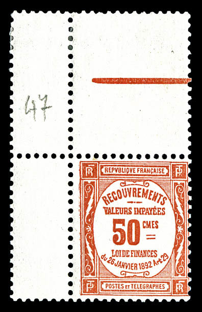 ** N°47, 50c Rouge Cdf, Fraîcheur Postale, TTB (certificat)  Cote: 1100 Euros  Qualité: ** - 1859-1959 Oblitérés