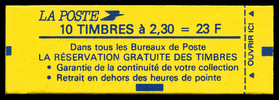 ** N°2414-C3a, 2.30 F Briat, Découpe Des Timbres à Cheval, TTB  Cote: 300 Euros  Qualité: ** - Carnets
