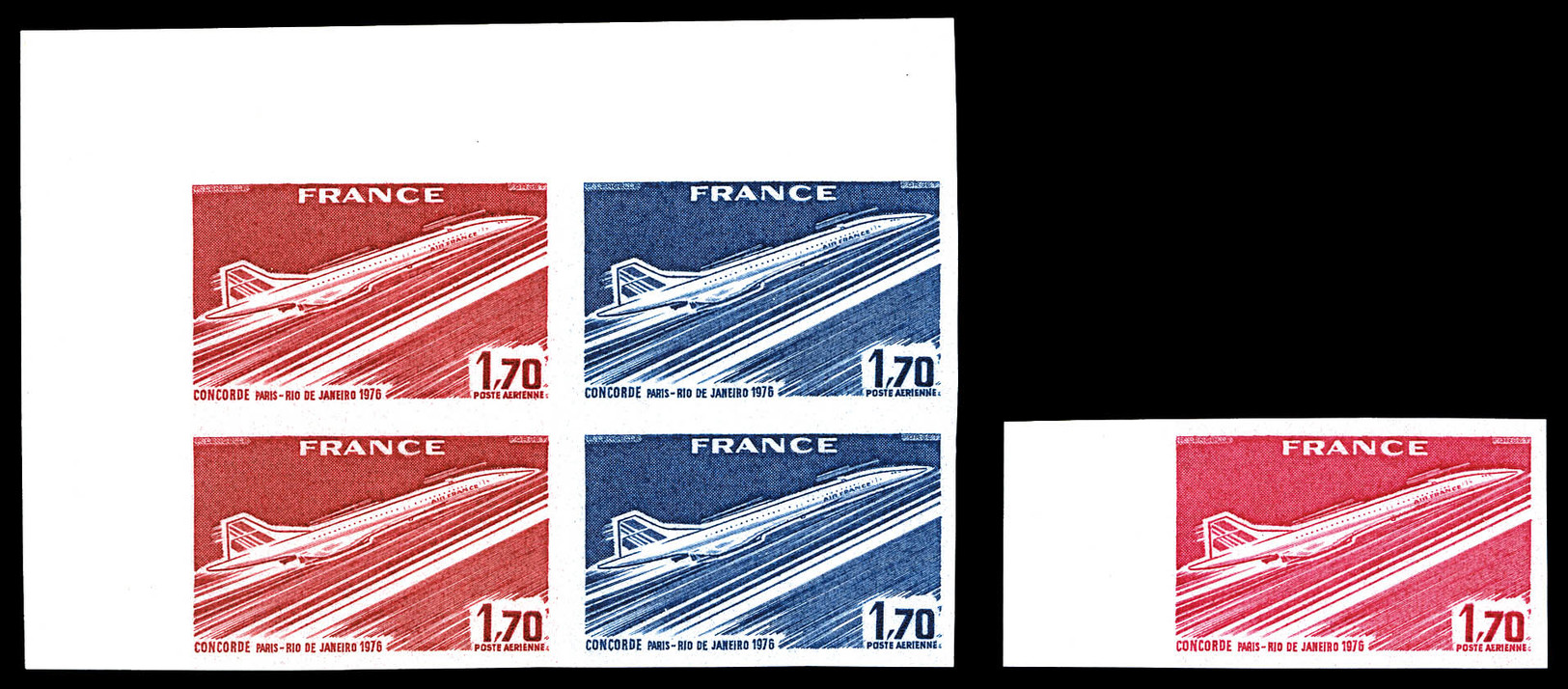 ** N°49, 1.70f Concorde, 5 Exemplaires Dont Bd4 Cdf. TTB  Cote: 850 Euros  Qualité: ** - Autres & Non Classés