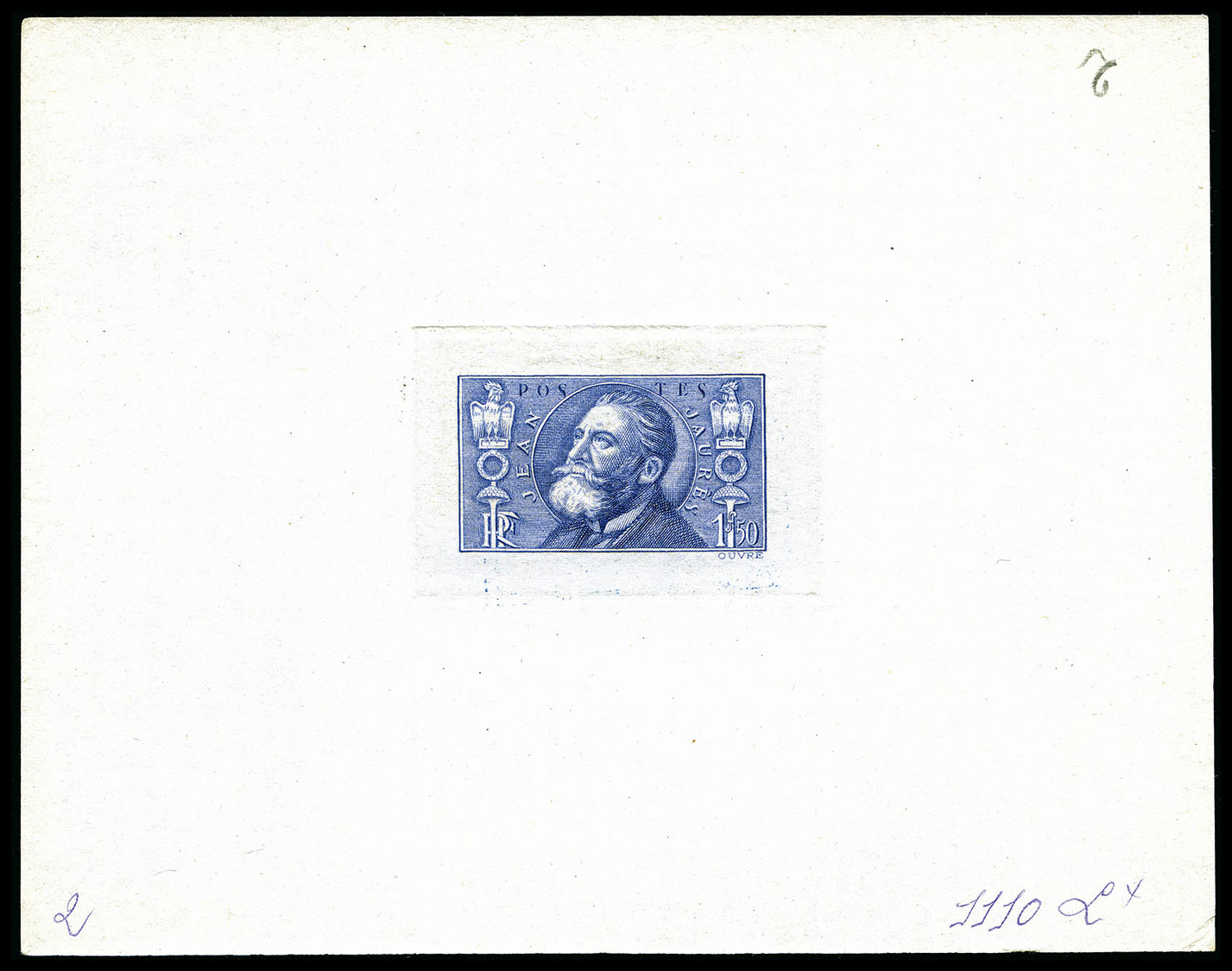 (*) N°319, Jaurès, épreuve D'atelier En Bleu Sur Papier Gris, R.R (certificat)    Qualité: (*) - Epreuves D'artistes