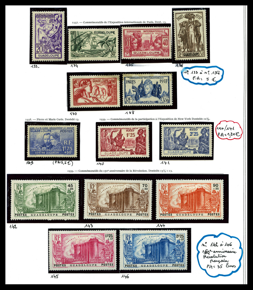N 1905/1947, Petite Collection De Timbres Neufs Présentée Sur Pages Yvert. TB  Cote: 583 Euros  Qualité: N - Neufs