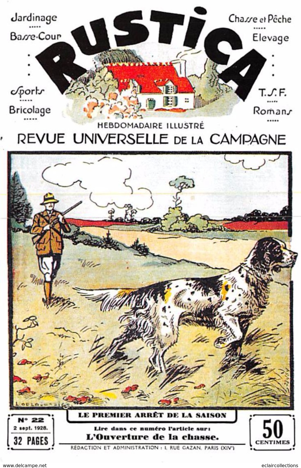 Thème:  Agriculture:Elevage.Publicité Rustica . Revue universelle de la campagne Lot de 10 cartes - 10 x 15 (voir scan)