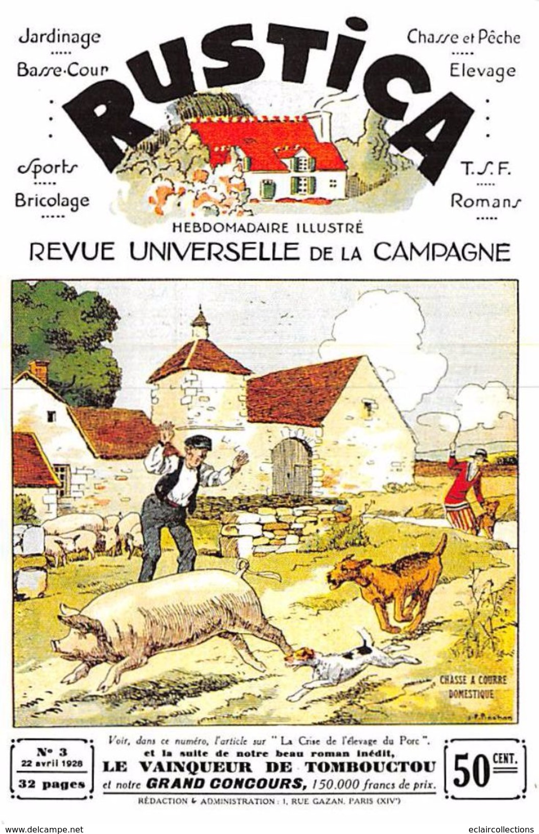 Thème:  Agriculture:Elevage.Publicité Rustica . Revue universelle de la campagne Lot de 10 cartes - 10 x 15 (voir scan)