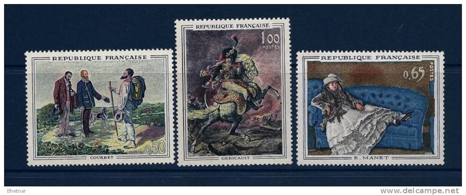 FR YT 1363 1364 1365 " Tableaux De Maîtres " 1962 Neuf** - Neufs