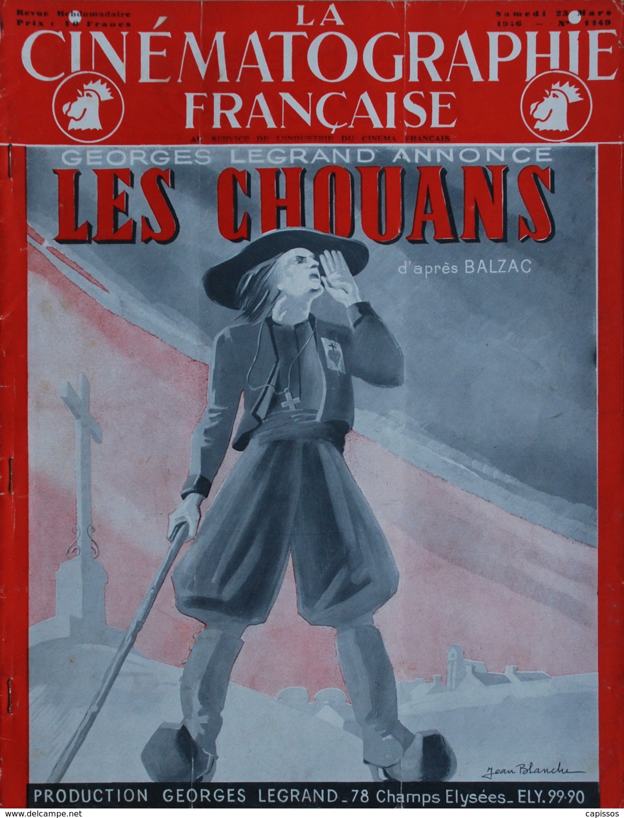 Revue "La Cinématographie Française" N°1149 23 Mars 1946 Les Chouans, Bon état - Autres Formats