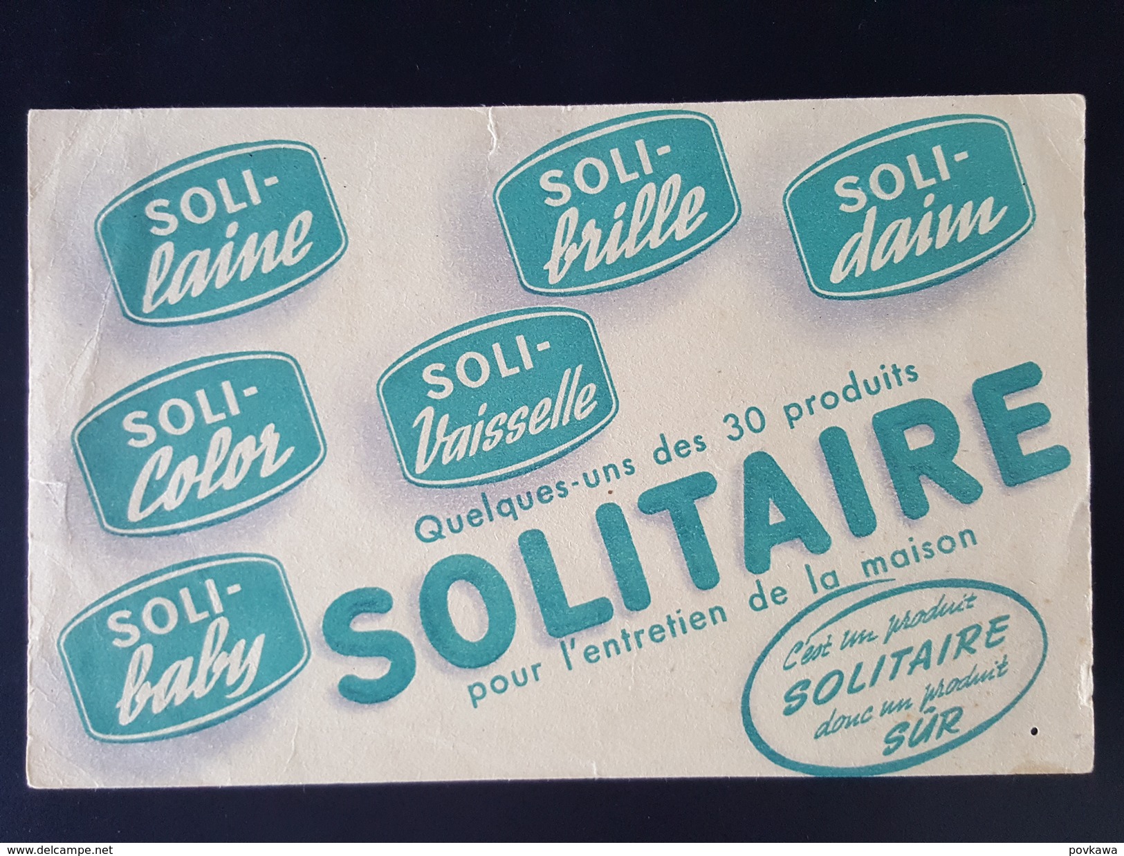 Ancien Buvard Publicitaire, Produits SOLITAIRE Pour Entretien De La Maison - Waschen & Putzen