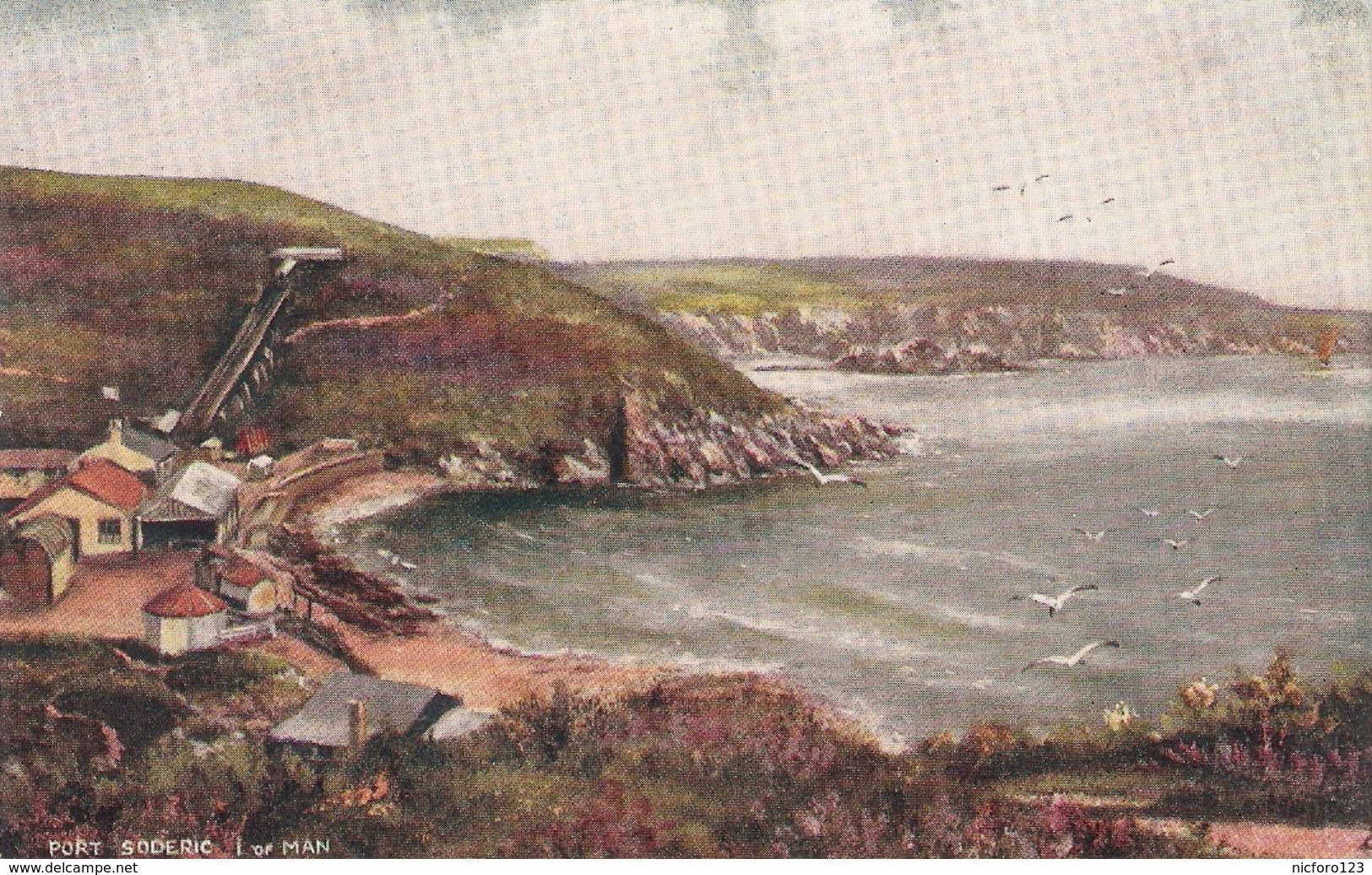 "Port Soderic. Isle Of Man" Tuck Oilette PC # 7466 - Aslan