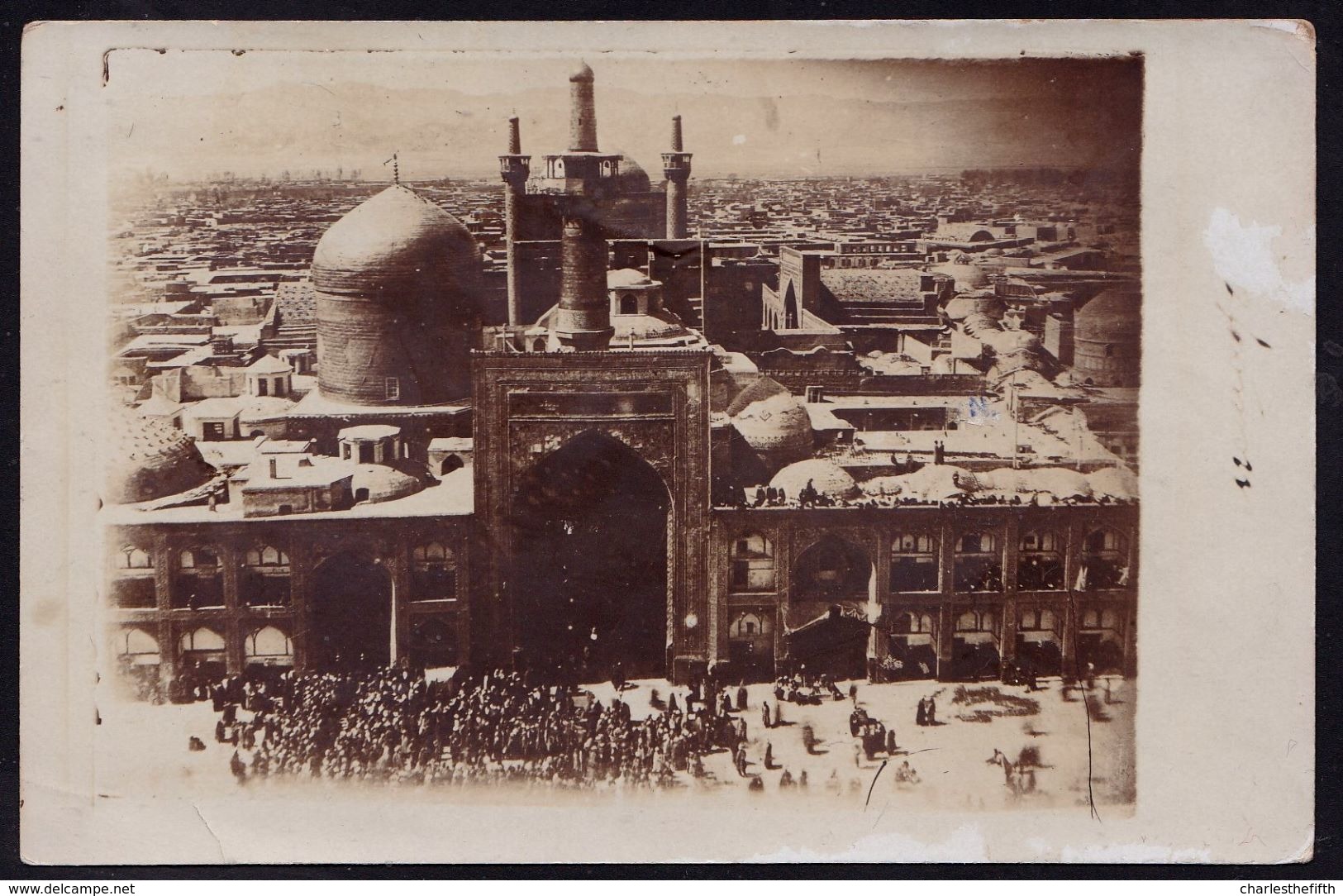 ORIGINAL 1911 PHOTOCARD  ** MECHED MESHED MASHHAD PERSE ** Sent To JUMET ( Belgium ) - Rare !! - Iran