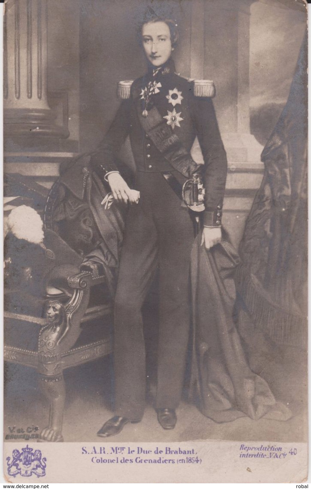 SAR Mgr Le Duc De Brabant Colonel Des Grenadiers En 1854 - Collections & Lots