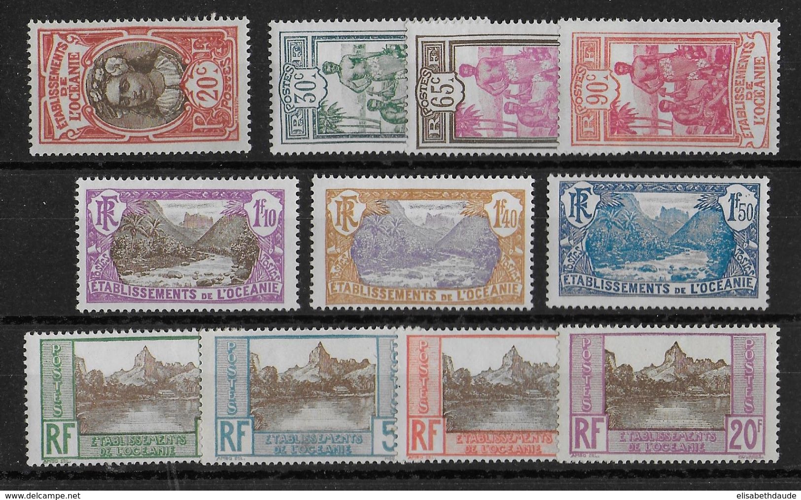 OCEANIE - 1927 - YVERT N°69/79 ** MNH (71+73+76/77 * MLH) - COTE = 298 EUROS - - Unused Stamps